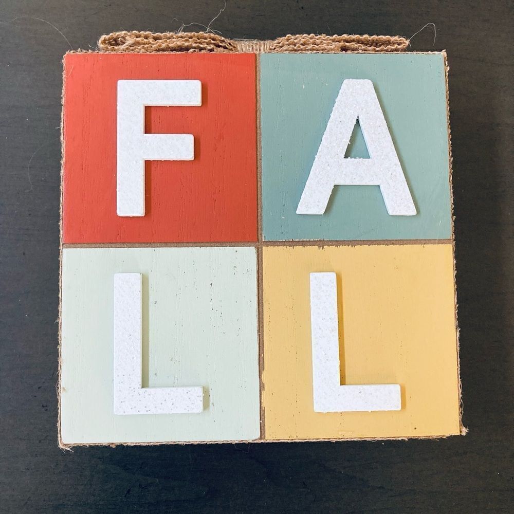 “Fall” Farmhouse Color Block Wooden Decor Sign - Picture 2 of 4